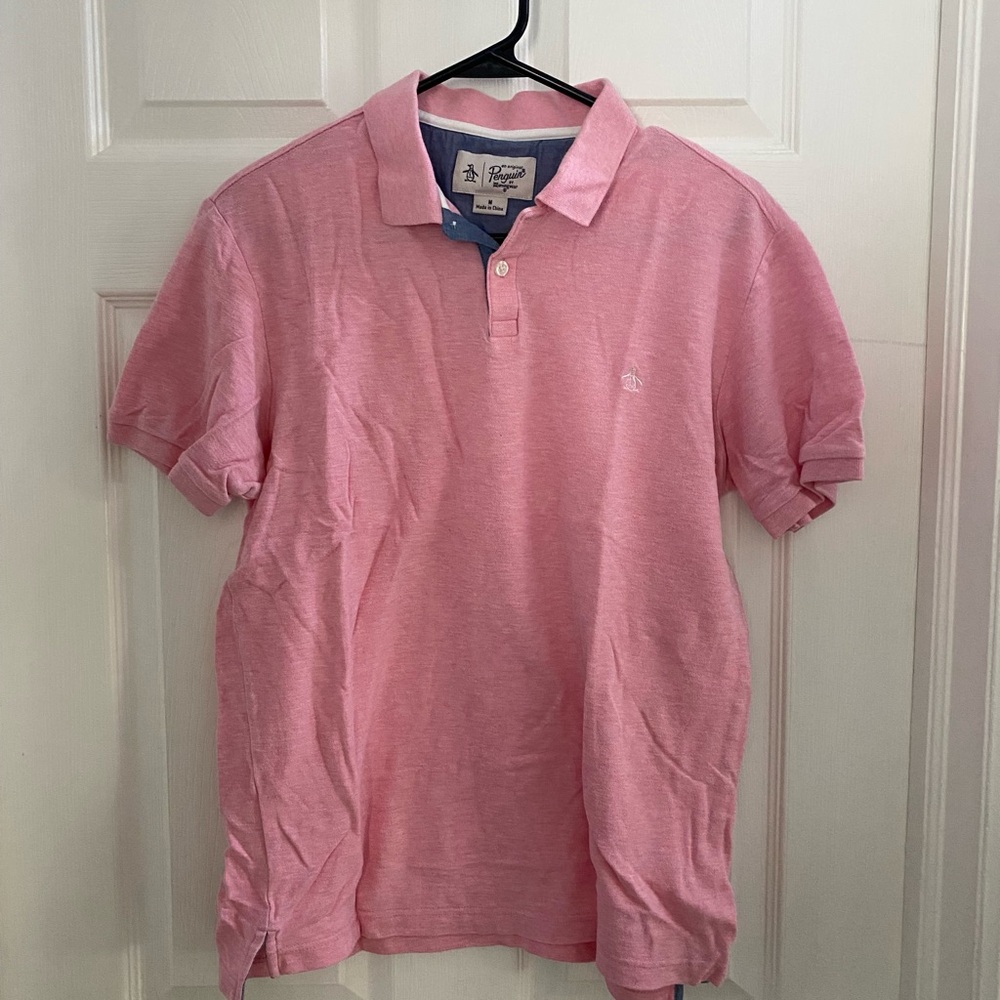 Original Penguin Pink Polo Shirt, men’s medium